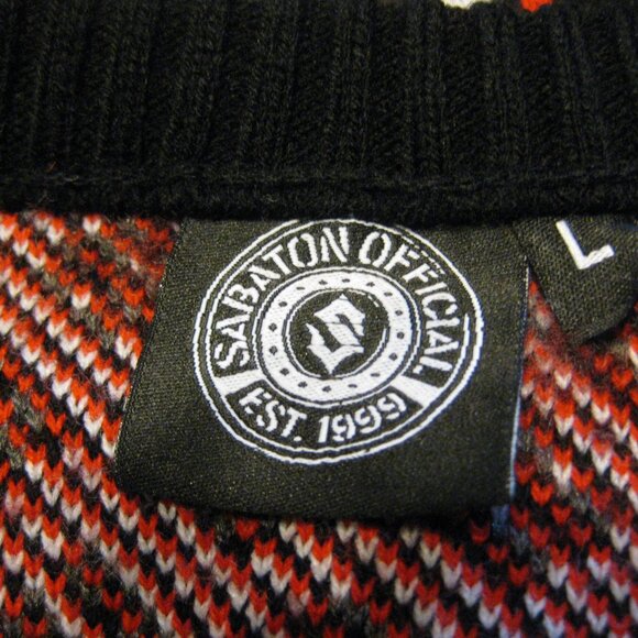 HTF Sabaton The Great Christmas Bullets Snowflakes Tanks Band Ugly Sweater - Picture 11 of 12